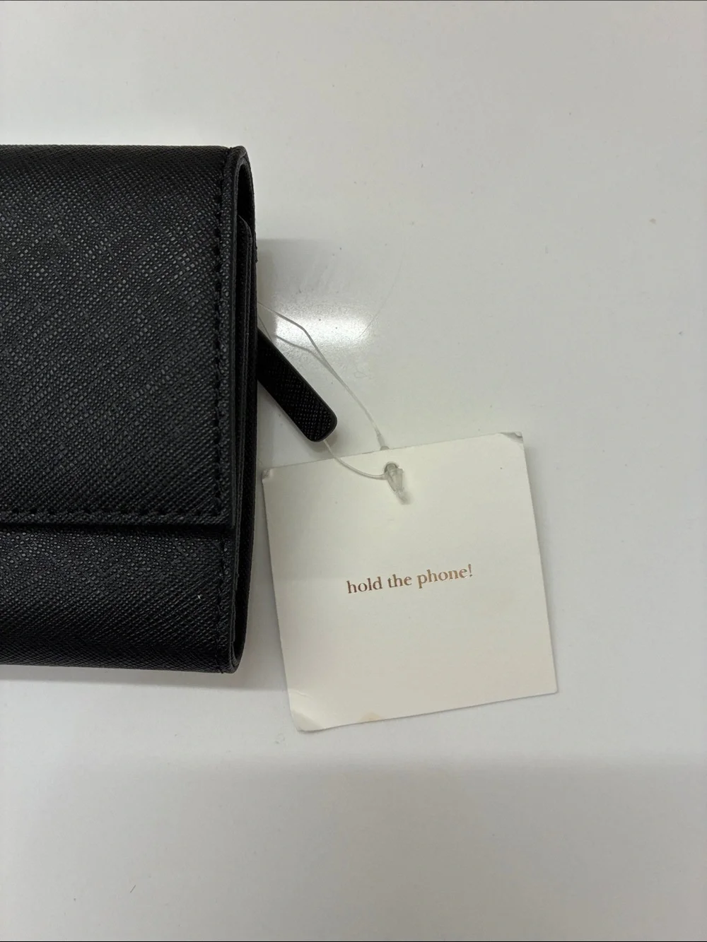 kate spade Black Saffiano Fold-Over Wallet with Gold Logo